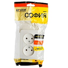 Розетка двойная 2P Stekker София белый MST10-12-01 49303 1