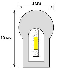 Гибкий неон Uniel 8W/m 120LED/m 2835SMD розовый 50M ULS-N21-2835-120LED/m-8mm-IP67-220V-8W/m-50M-Pink UL-00003768 1