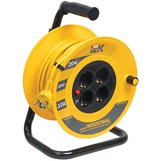 Катушка УК20 с термозащитой 4 места 2P+PE/20м 3х1,0мм2 INDUSTRIAL IEK WKP14-10-04-20