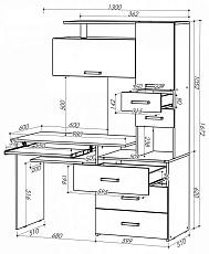 Компьютерный стол Woodville Джаз-17 318952 2