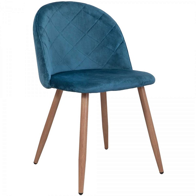 Кухонный стул AksHome Honnor голубой, велюр, цвет каркаса дуб 67620 Фото № 1