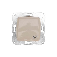DEA Розетка 1-ая керамика с/з с крышкой с/у 16А мех. Беж KRANZ KR-78-0246