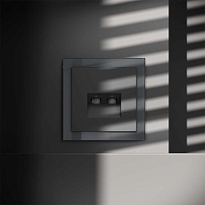 Розетка компьютерная встраиваемая Voltum S70 двойная RJ45+RJ45 кат.6, (графит) VLS060207 2