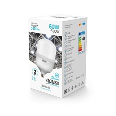 Лампа светодиодная Gauss E27 60W 4000K матовая 63226 3