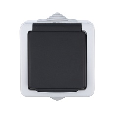 Розетка LK Studio одинарная с з/к, EF600G, 16A (серый) 80007 2