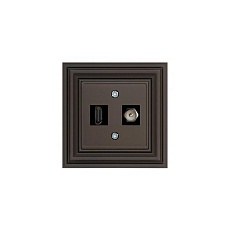 Розетка HDMI/TV Liregus Retro коричневый омбре 29-038