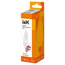 Лампа светодиодная IEK E14 7W 3000K матовая LLE-C35-7-230-30-E14 1
