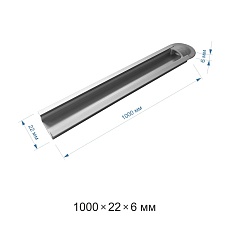 Профиль встраиваемый серебро 1м. Apeyron 08-06-01 2