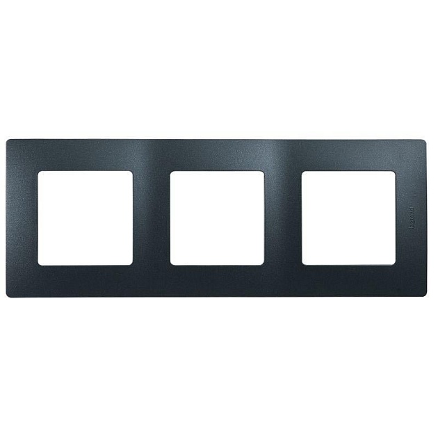 Рамка 3-постовая Legrand Etika антрацит 672583 Фото № 1