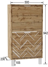 Тумба для обуви Калифорния Хигс ТО01 Дуб вотан/Белый 6008329901 1