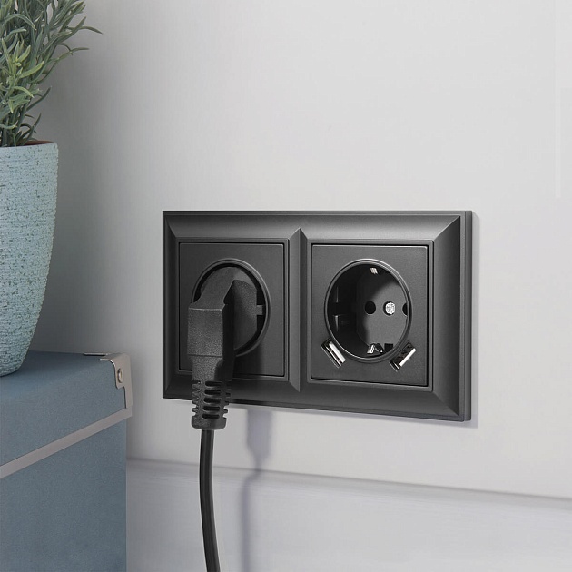 Розетка с заземлением Werkel черный матовый W1171008 4690389156878 изображение 13 Розетка с заземлением Werkel черный матовый W1171008 4690389156878 Фото № 13