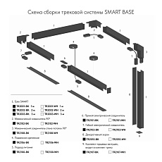 Прямой соединитель для шинопровода Denkirs Smart Base TR2101-BK 4