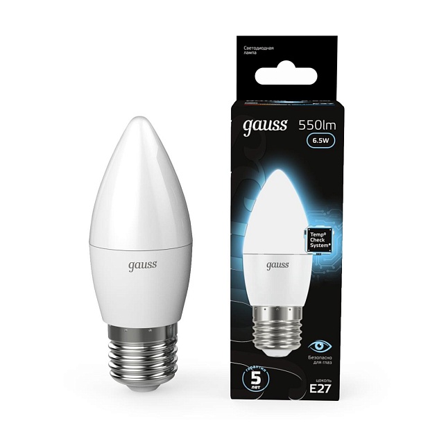 Лампа светодиодная Gauss E27 6.5W 4100К матовая 103102207 Фото № 3