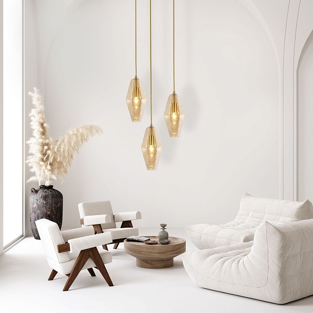 Подвесной светильник Eurosvet Prism 50236/1 янтарный Фото № 6