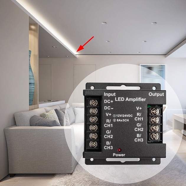 Усилитель RGB Apeyron 12/24V 04-04(288) изображение 9 Усилитель RGB Apeyron 12/24V 04-04(288) Фото № 9