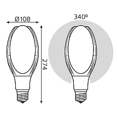 Лампа светодиодная Gauss E40 50W 6500К матовая 11834352 1