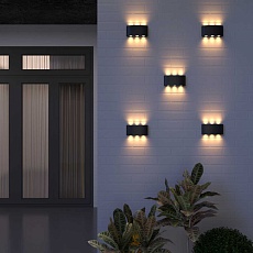 Уличный настенный светодиодный светильник Elektrostandard 1551 Techno Led черный a049671 2