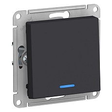 Выключатель одноклавишный Systeme Electric AtlasDesign 10A 250V с подсветкой карбон ATN001013