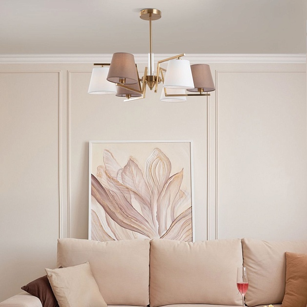 Потолочная люстра Eurosvet Ozark 60149/6 латунь изображение 5 Потолочная люстра Eurosvet Ozark 60149/6 латунь Фото № 5