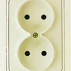 Розетка Makel 2-м СП Mimoza без заземл. крем/крем. 25017