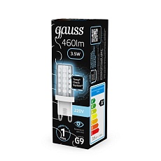 Лампа светодиодная Gauss G9 3,5W 4100К прозрачная 107009205 1