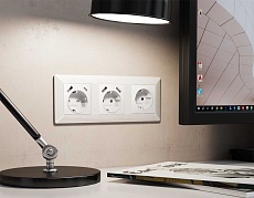 Комплект механизма электрической розетки AMBRELLA VOLT  ALFA Белый глянец 2USB A+A 18W (быстрая зарядка) с/з QUANT (AP1090, VM155) MA109010 3