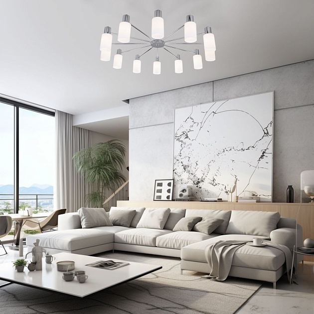 Потолочная люстра Eurosvet Vegga 70160/12 хром Smart Фото № 6