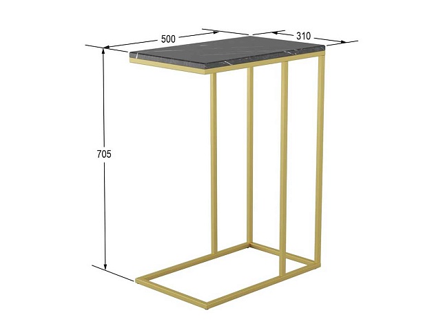 Приставной стол Мебелик Агами Голд 006677 Фото № 3