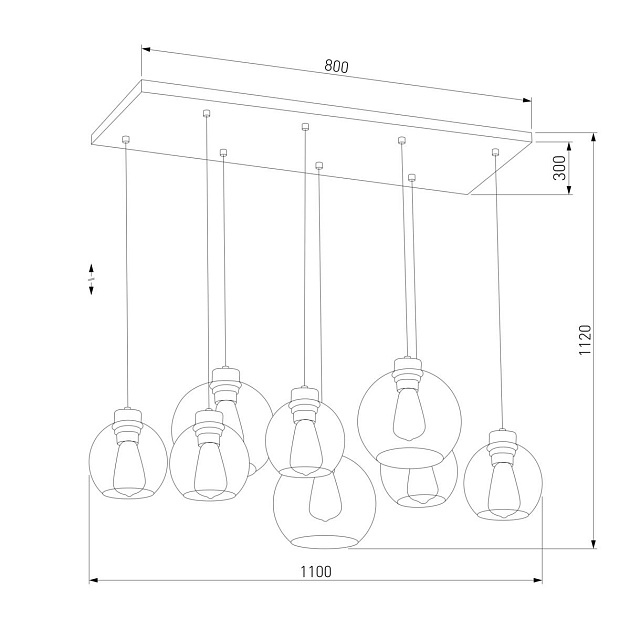 Подвесная люстра TK Lighting 4113 Cubus Graphite Фото № 2