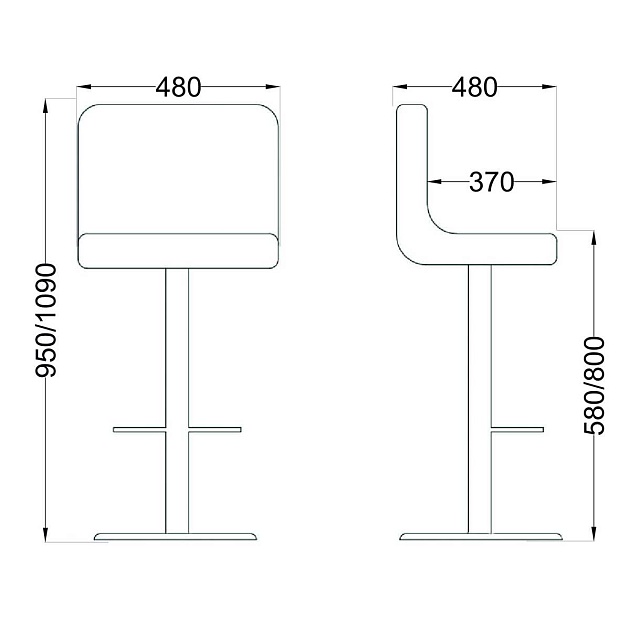 Барный стул AksHome Logos красный, экокожа 27630 Фото № 2