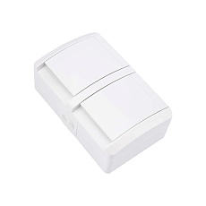 Блок горизонтальный 2 розетки INDUSTRIAL IP54 с заземлением, о/у, белый KRANZ KR-78-0805