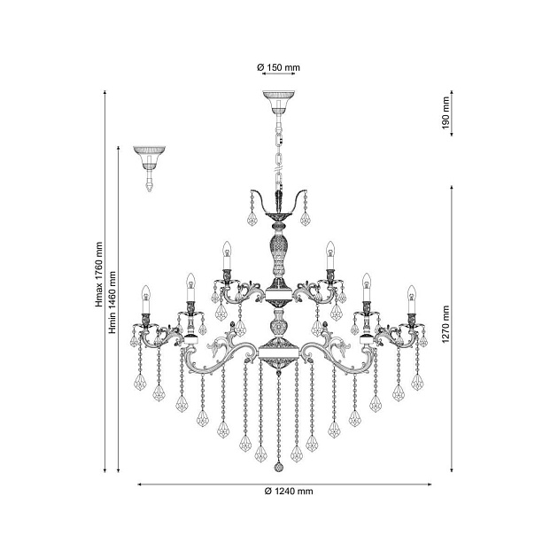 Подвесная люстра Lucia Tucci Barletta 122.16.8.6 Coffe Gold изображение 2 Подвесная люстра Lucia Tucci Barletta 122.16.8.6 Coffe Gold Фото № 2