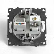 Розетка телевизионная TV + компьютерная RJ-45 Stekker Катрин шампань GLS00-7106-02 49184 2