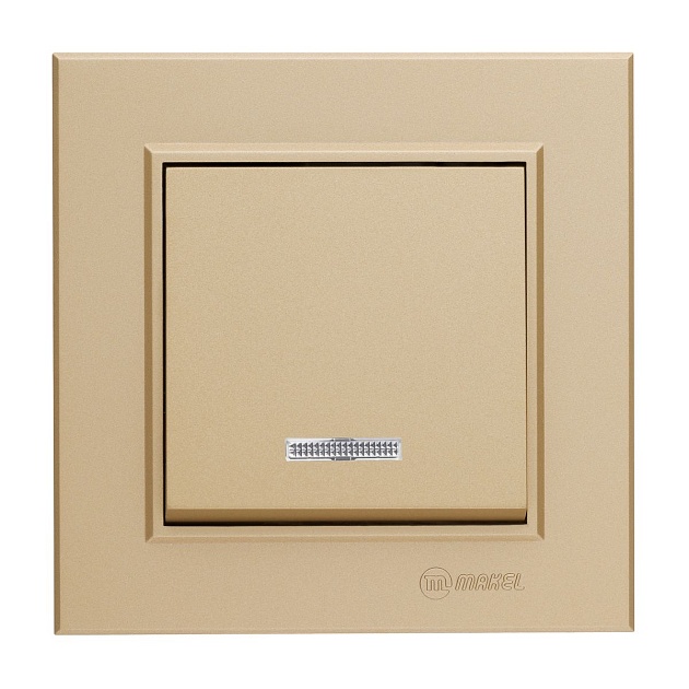 Выключатель одноклавишный с подсветкой Makel Karea 56057021 Фото № 1