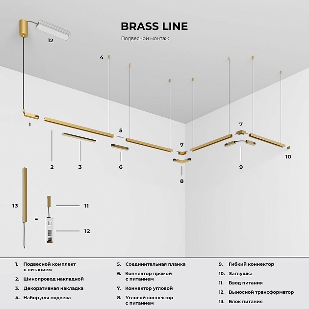 Шинопровод накладной Elektrostandard Brass Line 85227/00 a072146 Фото № 3