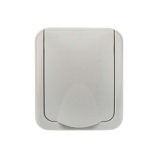 Розетка одноместная Mini OG IP54, с заземлением, о/у, серая KRANZ KR-78-0817 1