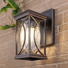 Уличный настенный светильник Elektrostandard Spica D черное золото GL 1026D a048172 1