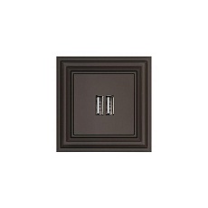 Розетка 2xUSB Liregus Retro коричневый омбре 29-016