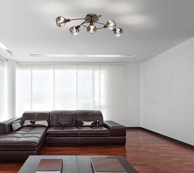 Потолочная светодиодная люстра Globo Isla 54347-5 изображение 2 Потолочная светодиодная люстра Globo Isla 54347-5 Фото № 2