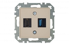 Розетка HDMI/USB Liregus Retro кремовый омбре 29-140 2