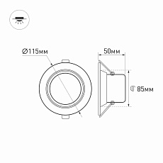 Встраиваемый светодиодный светильник Arlight LTD-80WH 9W White 120deg 018411 2
