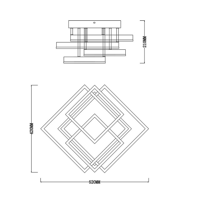 Потолочный светодиодный светильник Escada Union 10229/4LED Black Фото № 2