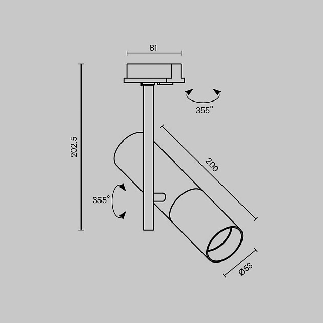 Трековый светильник Maytoni Track TR005-1-GU10-B Фото № 8