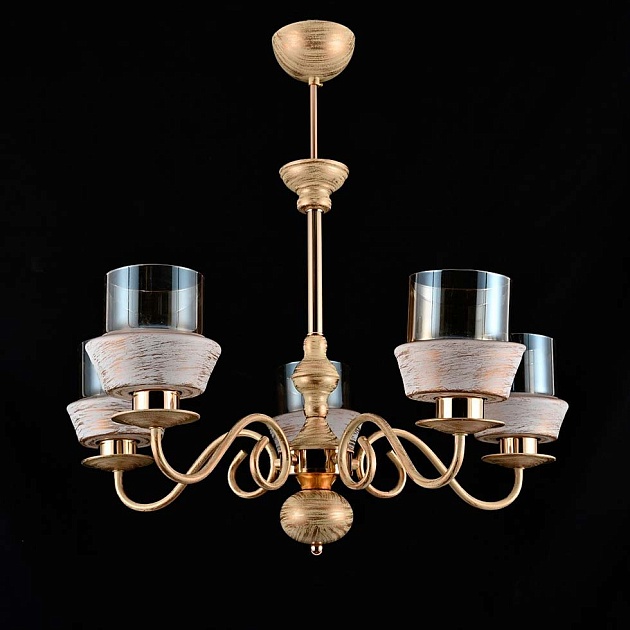 Подвесная люстра ЭкономСвет 13139/5WG+FGD BR+WG Фото № 1