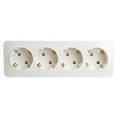 Розетка 4-местная 2P+PE Stekker София белый MST16-14-01 49308 5