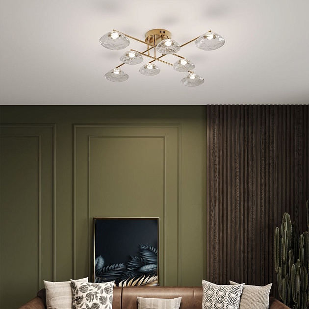 Потолочная светодиодная люстра Eurosvet Ripple 50389 LED латунь изображение 8 Потолочная светодиодная люстра Eurosvet Ripple 50389 LED латунь Фото № 8