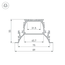 Профиль Arlight ARH-Power-W90-F-Comfort-2000 Anod 036357 1
