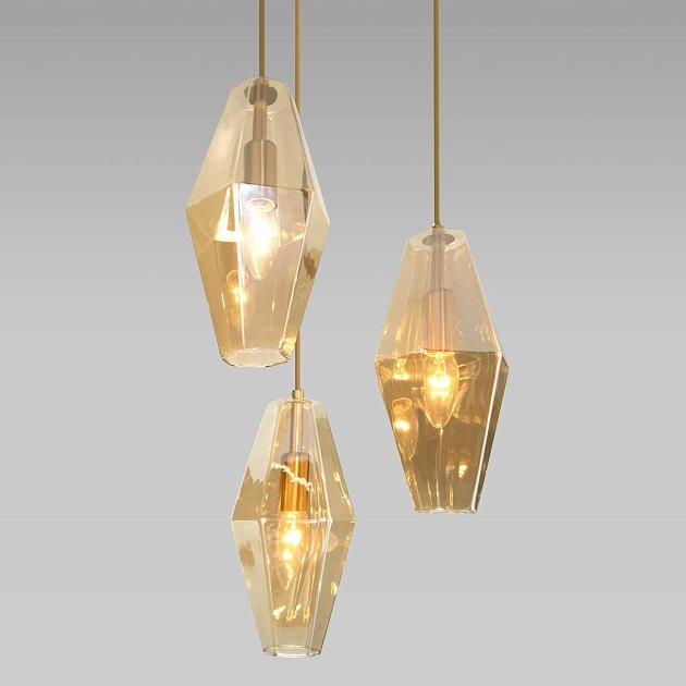 Подвесная люстра Eurosvet Prism 50236/3 янтарный Фото № 5