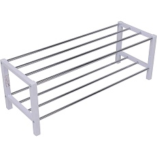 Обувница AksHome Iris белый/металл 77629