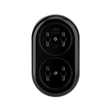 Колодка 2 гнезда карболитовая б/з 16 А, черная Rexant 11-8981 2